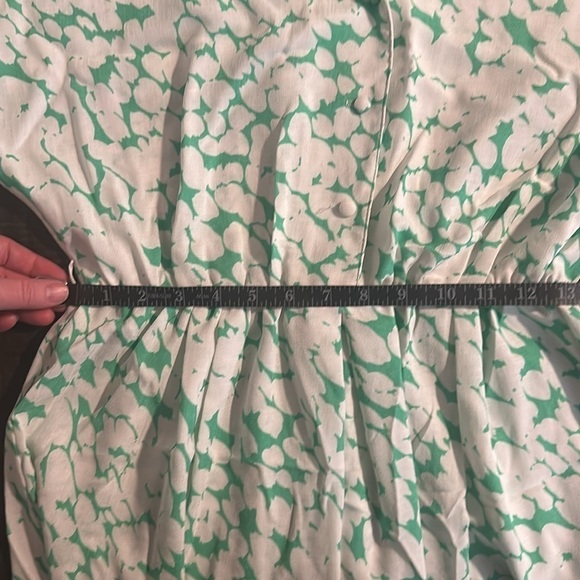 Vintage Willi of California Abstract Floral Midi Dress Bubble Sleeve Size 14 - Picture 7 of 8